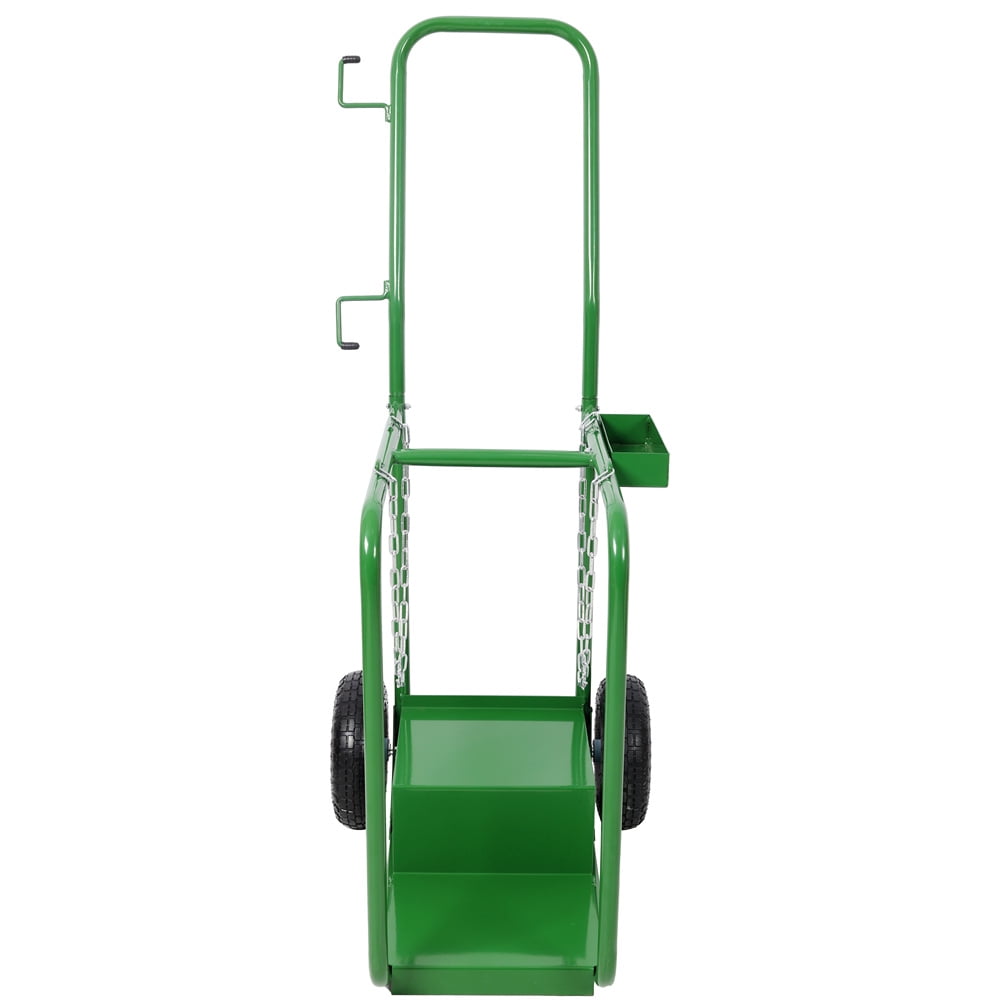 440lbs capacity Cylinder Cart, Welding Cylinder Hand Truck, Large Dual Oxygen Tank 9.5" Cart Dolly With 8-Inch Solid Rubber Wheels