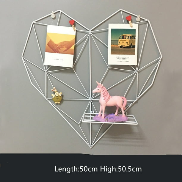 Nordic Metal Heartshaped Grid Frame Wall Photos Grids Postcards Mesh