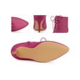 thumbnail image 2 of BLISSFUL STEP Pointy Toe Zip Lace Up Stiletto Heel Ankle Boots for Women Hot Pink 5.5, 2 of 4