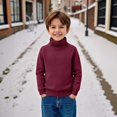 thumbnail image 6 of EnJoCho Toddler Kids Lightweight Cable Knit Sweater Turtleneck Pullover Top Warm Solid Undershirt Fall Winter Soft Baby Child Thermal Wear Layering, 6 of 6
