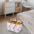 thumbnail image 3 of ZUEXT Laundry Hamper, Large Waterproof Cotton Fabric Laundry Baskets with 2 Handles - 10.2"Hx 10.2"Wx 14.9"L - Dirty Clothes, Kids Baby Toys Organizer (Pink Triangle), 3 of 7
