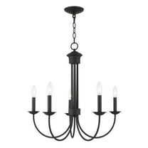 Farmhouse Five Light Chandelier-Black Finish Bailey Street Home 218-Bel-4188563