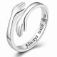 thumbnail image 1 of 925 Sterling Silver Hug Rings For Couples Hand Hug Rings Hugging Hands Open Promise Ring For Women M, 1 of 1
