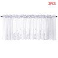 thumbnail image 1 of facefd 2 Pieces Lace Cafe Kitchen Ruffle Window Drape Ruffle window drape valance Valance Semi Transparent Voile Curtains Window Treatment, 1 of 9