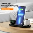 thumbnail image 5 of 3-In-1 Foldable Wireless Charging Station for Smartphones Smartwatches & Earbuds - Fast Charging Pad & Stand Dock-Black-for iPhone 15, 5 of 10