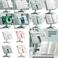 thumbnail image 2 of Folding Book Stand for Reading, Angles Height Adjustable Textbook Book Holder with Page Clip for Textbooks Music Scores moonlight white, 2 of 4