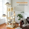 thumbnail image 4 of Demi Bonn 69" Cat Tree Tower for Indoor Large Cats, Fat Cats with Big Hammock, Cat Climbing Tree with Scratching Posts, Condo House and Top Perch, Beige, 4 of 10