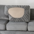 thumbnail image 4 of Luxury Velvet Couch Cover 5 Piece Stretch Sofa Covers for 2 Cushion Couch Thick Soft Spandex Sofa Slipcover Living Room Anti Slip Dogs Pet Furnitre Protector, Light Gray, Loveseat Cover, 4 of 7
