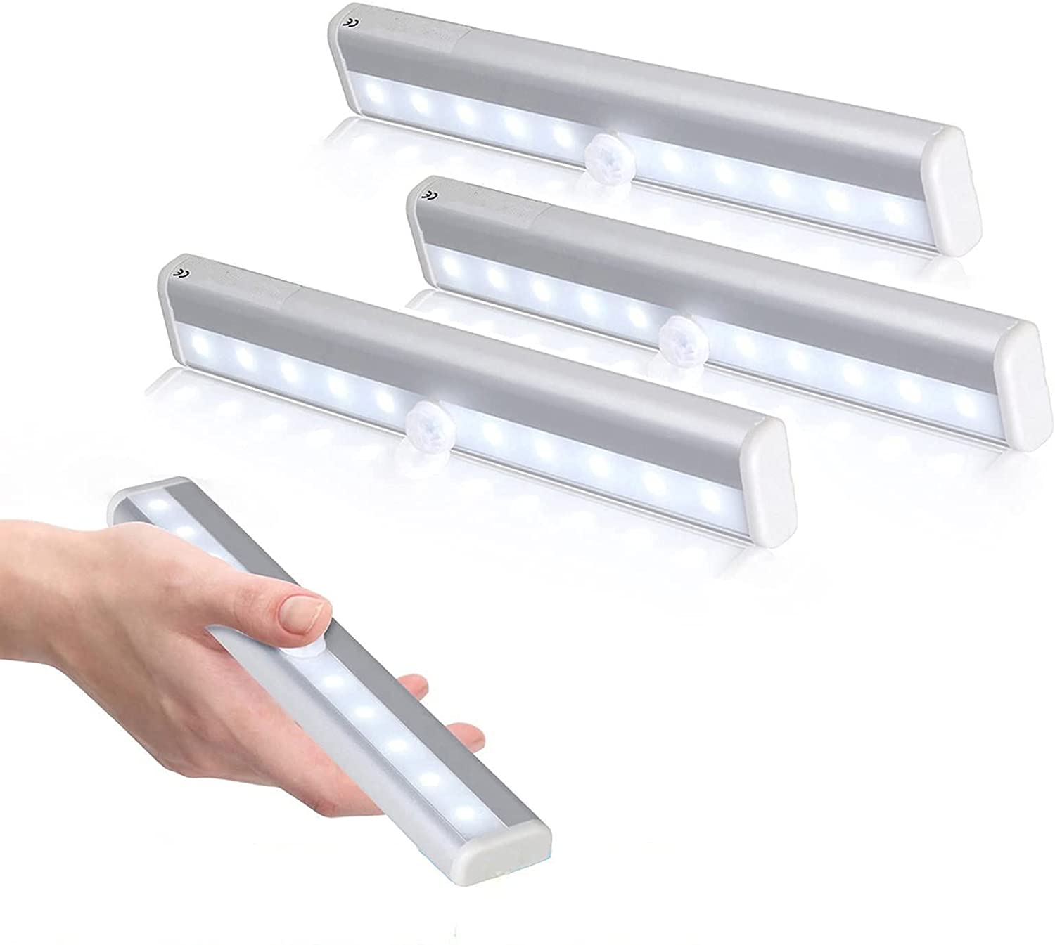 3PCS Motion Sensor 10 Led Closet Light Under Lighting Night