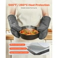 thumbnail image 2 of KFFKFF Heat-Resistant Oven Mitts with Silicone Grip, Cotton Baking Gloves for Temperatures up to 500℉, 13.07 x 6.1 inch, Includes 2 Hooks for Kitchen Use, Set of 2, 2 of 9