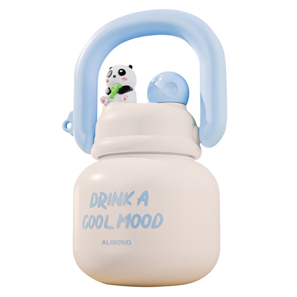 Botella Aislada 650 Ml Con Acero Inoxidable Paja Y () Azul