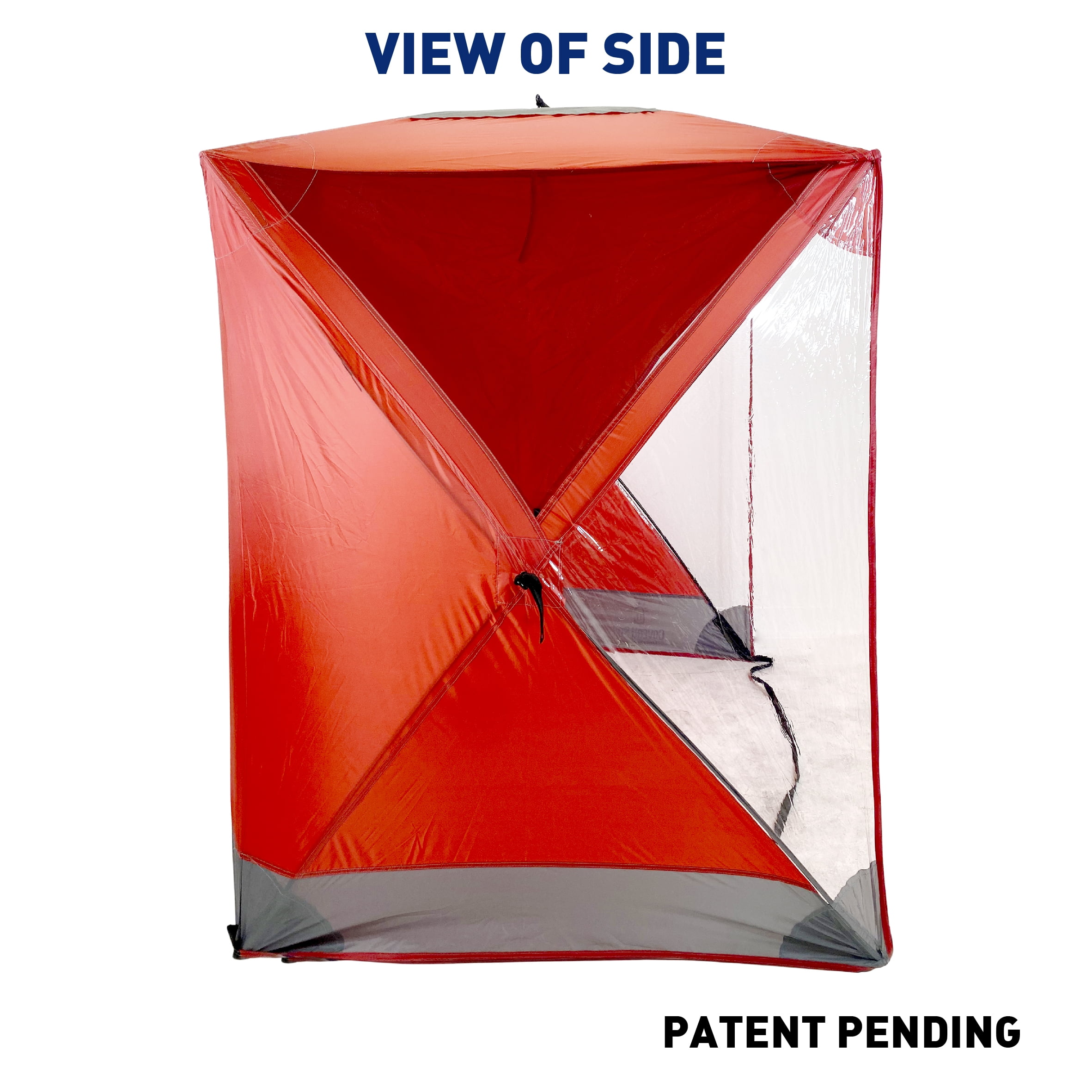 CoverU Sports Tent Pod For 3-4 People - RAIN or Sun Protection   NEW Large Pop Up Climate Canopy Shelter   Soccer, Football, Softball & Other Sporting Events and Parades - Patented and Patents Pending Red Sun
