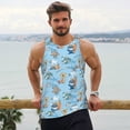 thumbnail image 6 of Zufioo Cute Animals Surfers Print Men's Vest, Sleeveless Quick-drying Muscle T-shirt, Suitable for Sports Fitness, Home Leisure Wear-XX-Large, 6 of 7