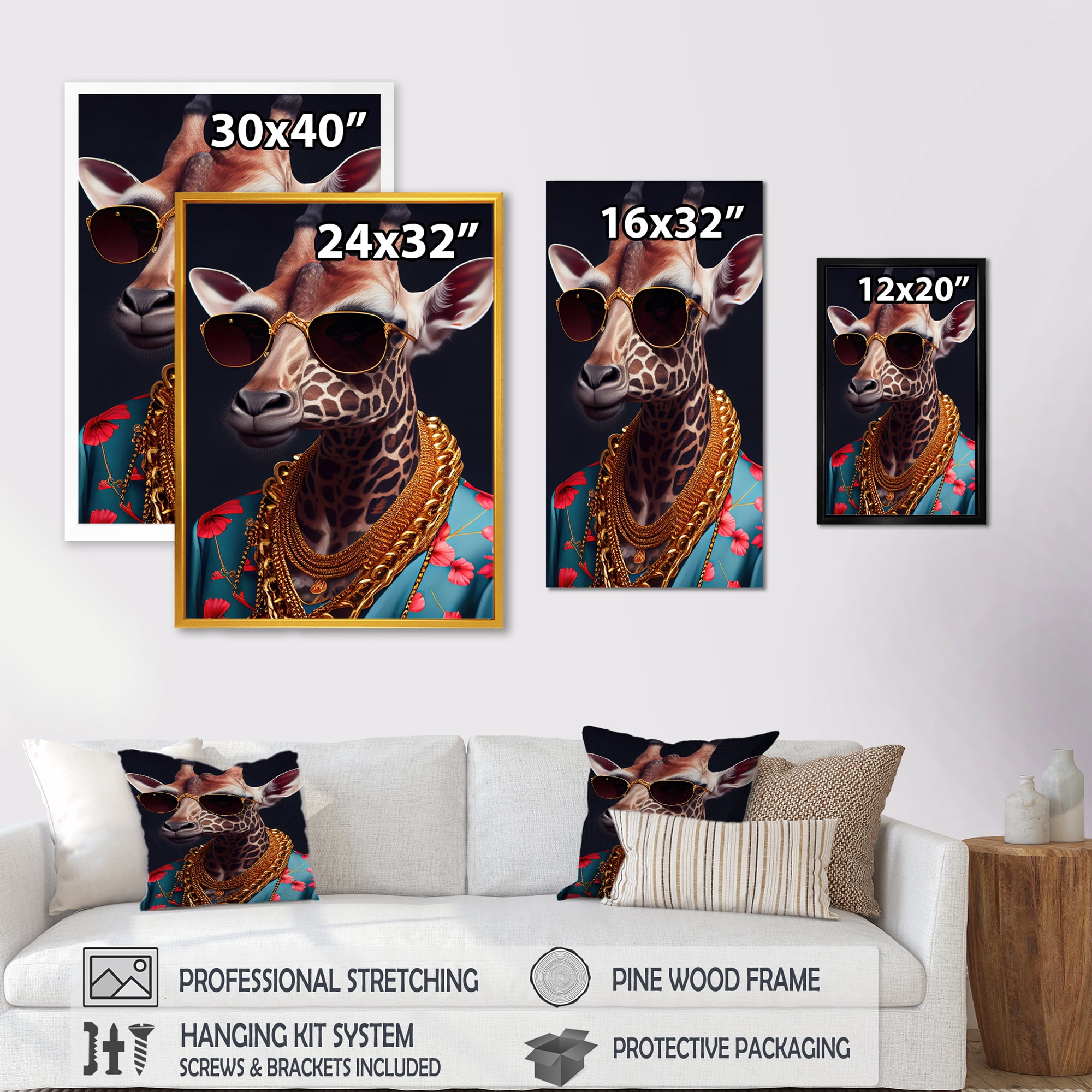 Designart Photorealistic Of Giraffe I Canvas Wall Art