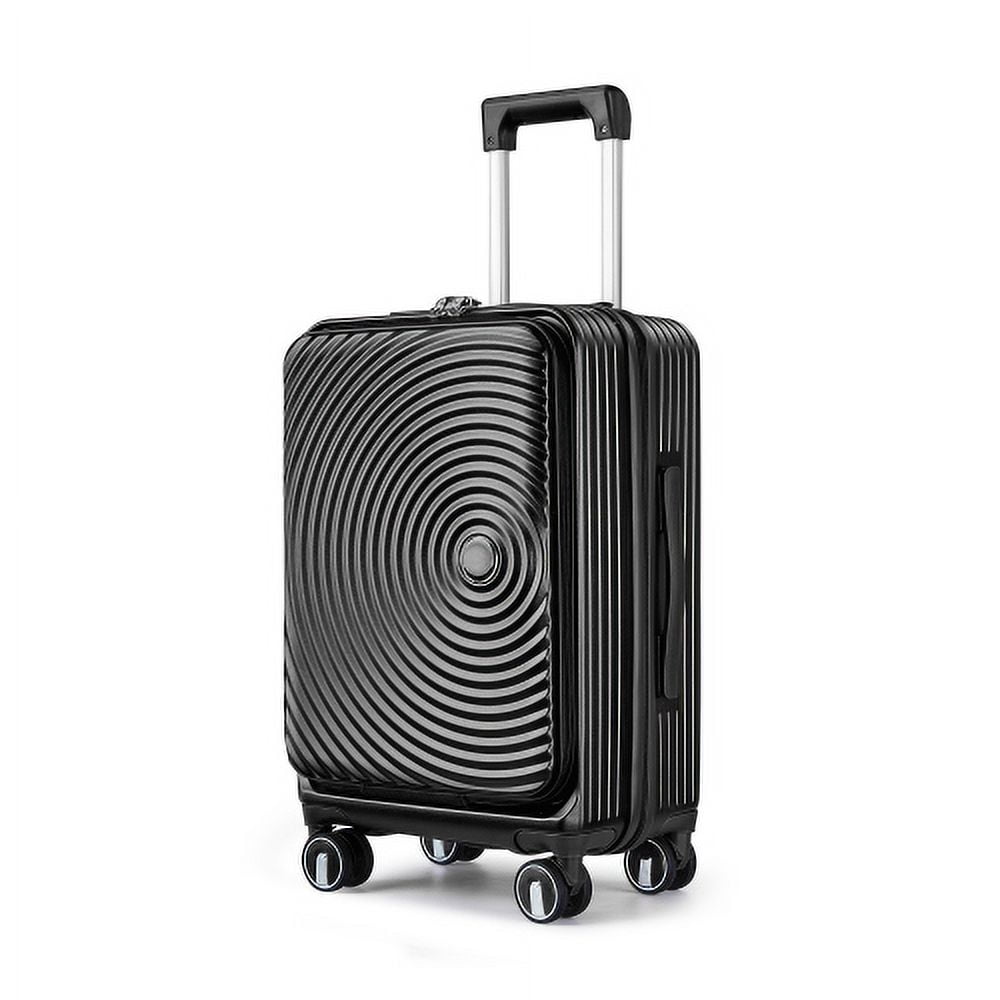 Bailu Luggage Set 3-Piece (20/24/28), Expandable Carry-On Luggage with TSA Lock Airline Approval, 100% PC Hard Shell Lightweight Luggage with Front Pocket and Spinner Wheels (Black)