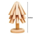 thumbnail image 5 of Shoreew Wooden Trivets for Hot Dishes 3/4Pcs Tree Shape Coasters Set with Stand Wooden Tripod Coaster Set Kitchen Table Decor Accessories, 5 of 7