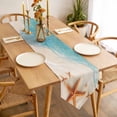thumbnail image 3 of Ocean Beach Table Runner 60 Inches Long Coastal Starfish Summer Nautical Table Runners for Dining Room Tabletop Dresser Scarf Home Party Banquet Wedding Holiday Decoration, 3 of 9