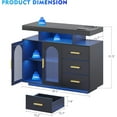 thumbnail image 2 of 40" Sideboard Buffet Cabinet with Charging Station, Auto Sensor Kitchen Storage Cabinet with RGB 24 Color Lights, Coffee Bar Station for Living Room (Black), 2 of 14