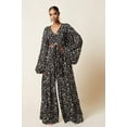 thumbnail image 5 of Pants for Women Loose Wide Leg Pants Leopard Print Tie Cardigan Lantern Sleeve Top Fashion Set, 5 of 6