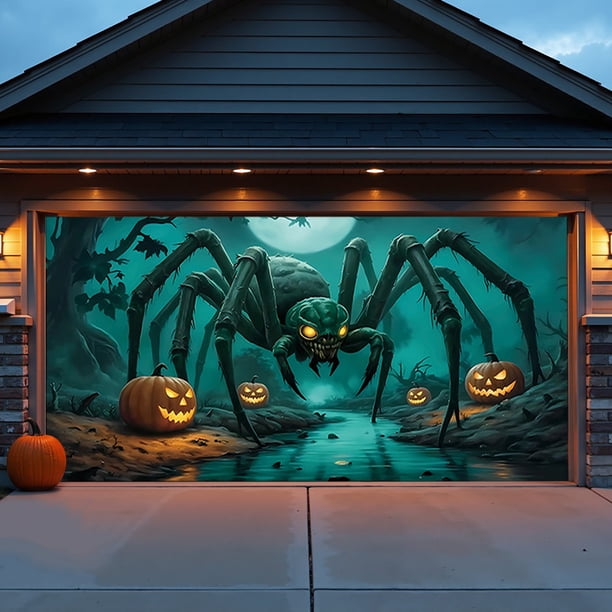 Tela de Fondo para Garaje de Halloween, Tela para Decoración de Fotos de Fiestas