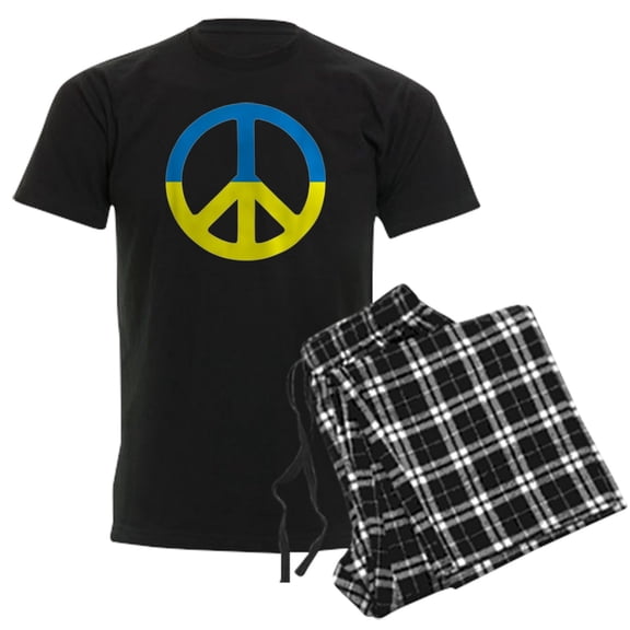 CafePress - Peace In Ukraine. Stand With Ukraine. Supp Pajamas - Men's Dark Loose Fit Cotton Pajama Set