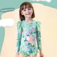 thumbnail image 2 of MEZZALL Kids Toddler Girls Long Sleeve Floral Printing Beach Bathing Suit Girls Swimwear Swimsuit Relaxed Fit Baby Swim Wear, 2 of 9