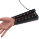 thumbnail image 1 of 2 piezas de cuero para hombre, pu?o ancho, guantelete, mu?equera, brazo, armadura, pu?o ajustable (negro, 18*24 cm), 1 of 2