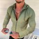 thumbnail image 2 of Sudadera con capucha de cuadros verdes con detalle de lunares y manga larga ajustada con cordón, talla XL para hombre, 2 of 6
