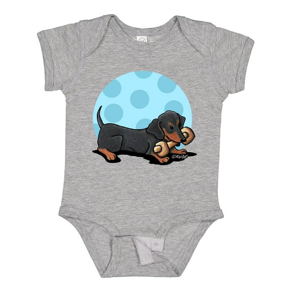 Inktastic Wiener Dog (dachshund) with Bone Boys or Girls Baby Bodysuit