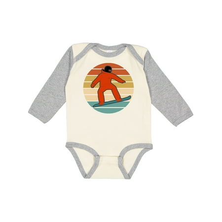

Inktastic Snowboarding Retro Sunset Snowboarder Gift Baby Boy Long Sleeve Bodysuit