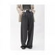 thumbnail image 5 of Pantalones de traje de color contrastante con cintura de diseño para mujer, pantalones de pierna ancha holgados y ajustados de cintura alta para primavera y otoño, tendencia ins, 5 of 6