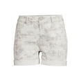 thumbnail image 3 of Time and Tru Women's Mid Rise Frayed Hem 4" Denim Short, 3 of 5