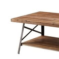 thumbnail image 2 of Wooden Coffee Table with X Crossed Metal Sides and Open Shelf in Brown and Black, 2 of 2