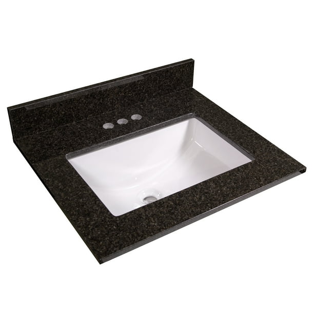 Design House 25 In W Granite Vanity Top Black Pearl With White Rectangular Basin And 4 Faucet Spread Com - 25 Inch Deep Bathroom Vanity Top Design House 25 In W Granite Vanity Top Black Pearl With White Rectangular Basin And 4 Faucet Spread Com - 25 Inch Deep Bathroom Vanity Top