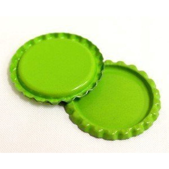 50 Flattened Lime Green ON BOTH SIDES Colored Bottlecaps Flat Color two Side New