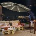 thumbnail image 7 of FLAME&SHADE 10ft LED Outdoor Round Patio Cantilever Umbrella for Beach Garden Patio and Lawn,Taupe, 7 of 7