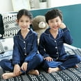 thumbnail image 3 of Pijamas de Navidad para bebé, Otoño Invierno, conjunto de ropa de dormir de seda de manga larga, ropa de dormir cómoda de Color sólido para niña y niño, 3 of 4