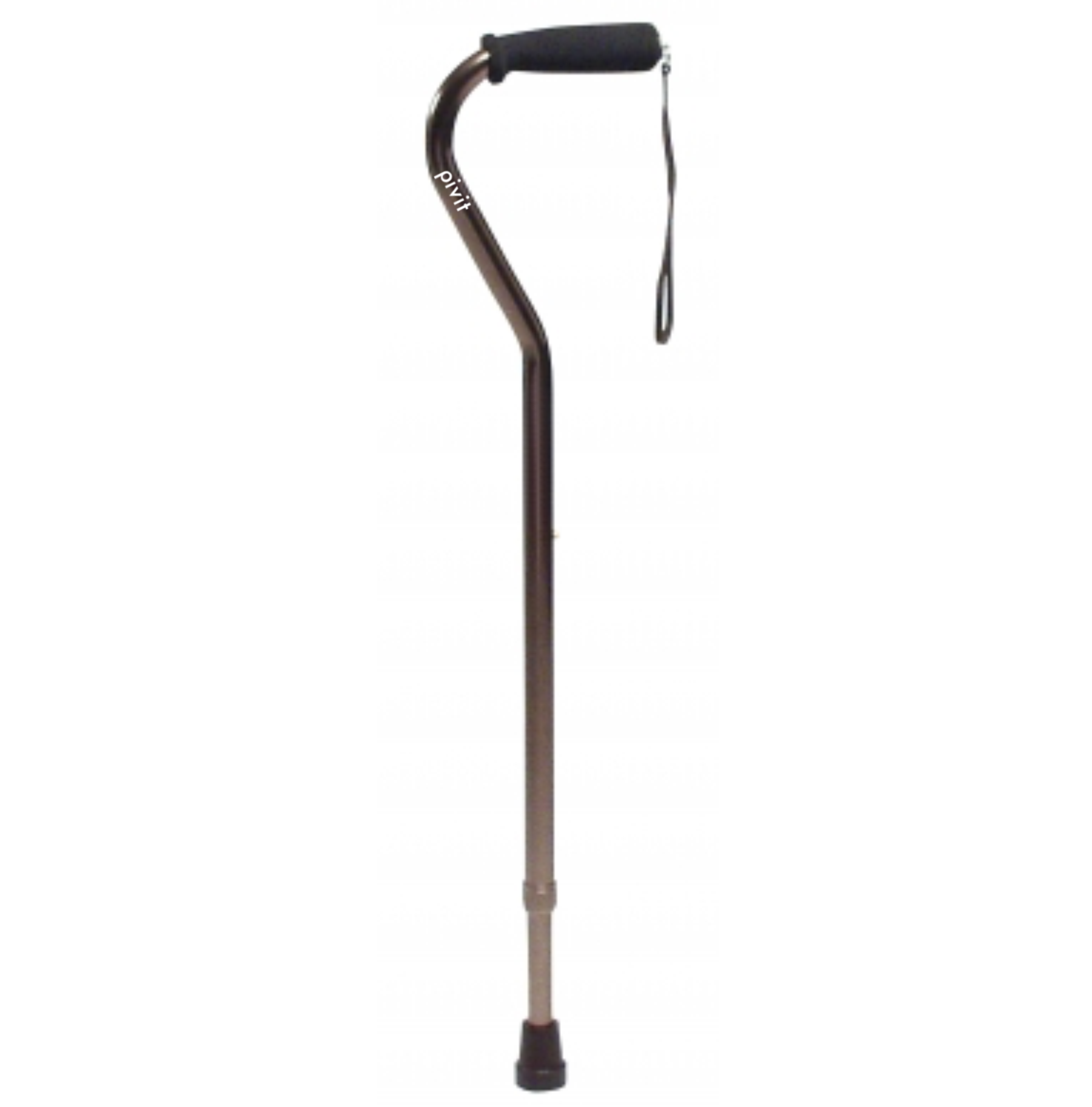 Pivit Extra Long Adjustable Walking Cane Offset Handle Gold