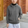 thumbnail image 3 of Boy's Long Sleeve Hoodies Casual Loose Hooded Sweatshirts Kids Quarter Zip Pullover with Kangaroo Pocket 5-15Y, 3 of 6