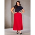 thumbnail image 3 of Plus Size Elastic Waist A Line Maxi Skirt, 3 of 10