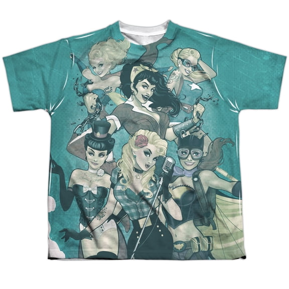 Jla - Bombshell Group - Youth Short Sleeve Shirt - X-Large