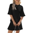 thumbnail image 7 of Women 2 Pieces Knit Set Half Sleeve Pullover Sweater and Mini Skirt Matching Sets, 7 of 7