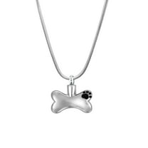 Dog Bone Pet Cremation Necklace Memorial Necklace Cremation Urn Necklace for Ashes Keepsake with Free Funnel Kit and Velvet Jewelry Box