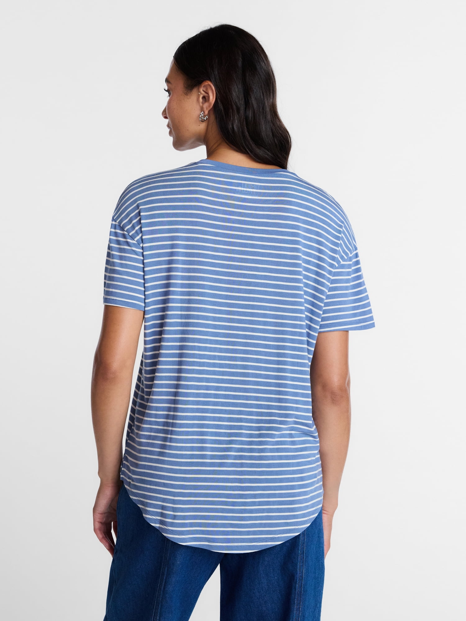 Time and Tru Women's Tunic Tee with Short Sleeves, Sizes XS-XXXL