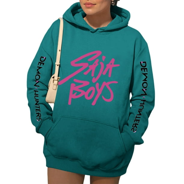 Pop cazadora para niña Demo-n Hunters Hooded Hoodie,HUNTR/X Rumi,Mire Zoeyy Kids Long Sleeve Hoodie,HUNTR/X Print,Girls' Fashion Casual Long Sleeve Printed Crew Neck Hoodie Top