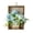 Blue, variant on HuiXinOu Artificial Hanging Flower Set, Peony Hydrangea & Faux Pothos Plants with Wooden Frame, Realistic Design, Suitable for Living Room, Bedroom, Office & Home Wall Decor
