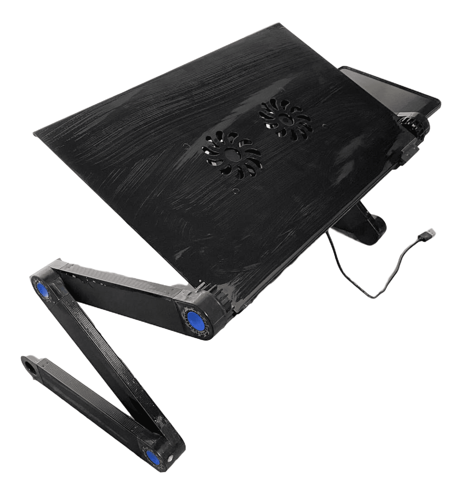 360° Adjustable Laptop Table Stand Lap Sofa Bed Computer Notebook Desk with 2 Built-in Cooling Fans - Portable and Ergonomic Workstation for Ultimate Comfort and Productivity