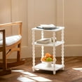 thumbnail image 7 of End Table, Small Side Table with 3 Tier Open Shelf, Modern NightStand Bedside Table for Living Room, Bedroom, Office and Small Spaces (White), 7 of 7