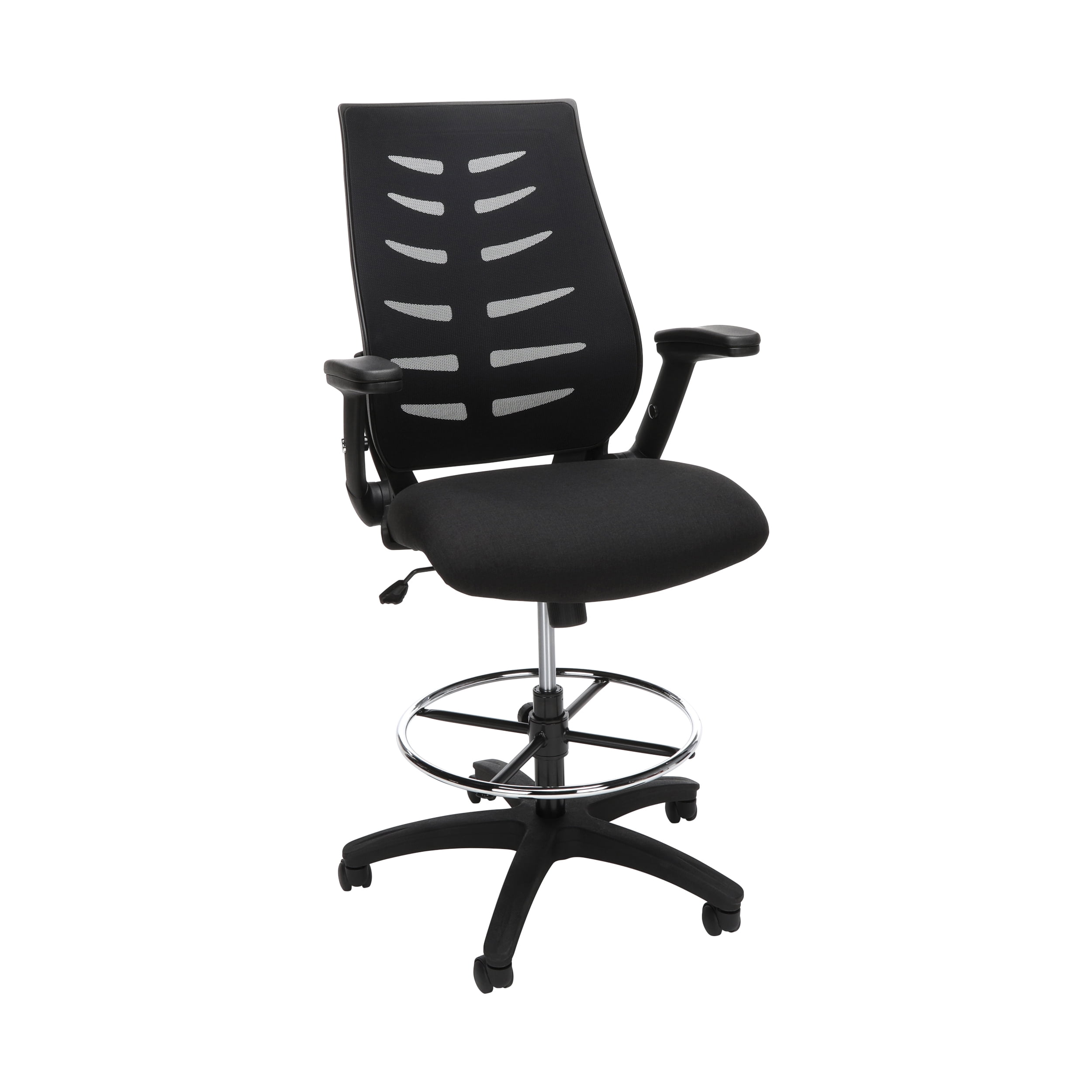 OFM Mid Back Mesh Drafting Chair, Drafting Stool, with Lumbar Support, in Black (531-BLK 