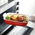 thumbnail image 4 of SWEEJAR Porcelain Bakeware Set for Cooking, 9.8 x 13 inch Ceramic Rectangular baking dish Lasagna Pans for Casserole Dish, Cake Dinner, Kitchen, Banquet and Daily Use (Red), 4 of 6
